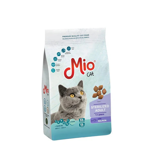 mio dry food for adult cat sterilised with salmon 1kg