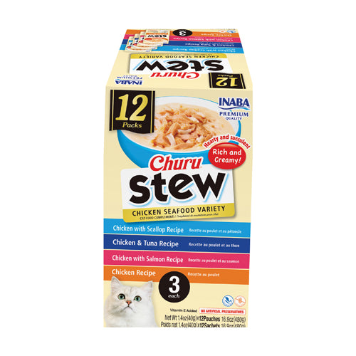 Churu Stew 12 count Chicken & Seafood Variety Pack