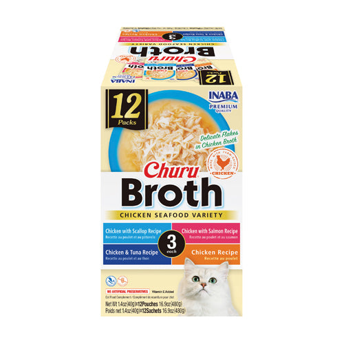 Churu Broth 12 count Chicken & Seafood Variety Pack