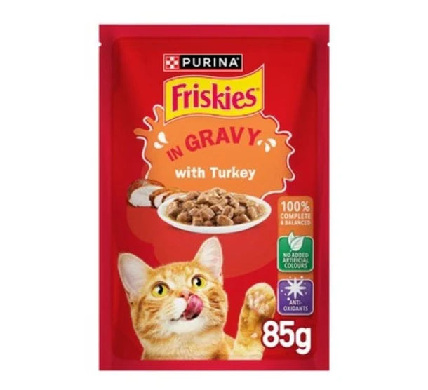 purina friskies turkey gravy wet cat food pouch 85gm