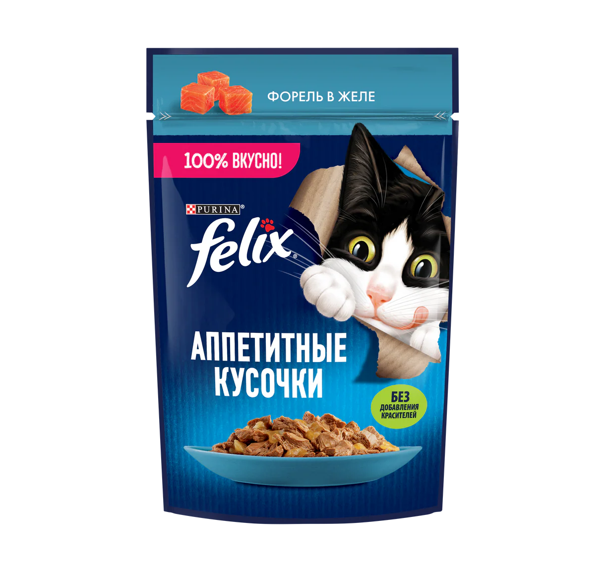 felix wet food for adult cat with tuna in jelly 75gm