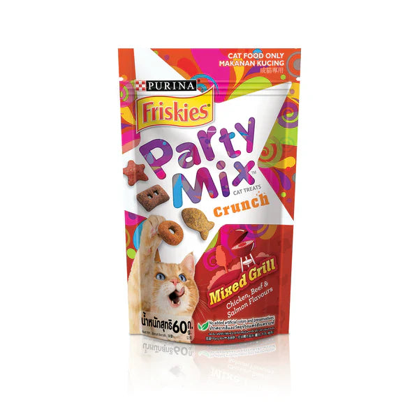 Purina Friskies Party Mix Crunch Mixed Grill Adult Cat Treats 60g