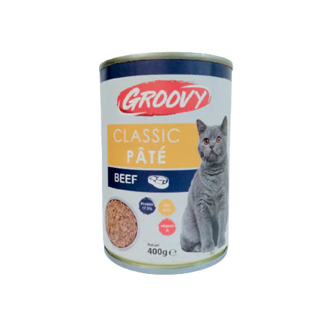 Groovy Classic Pate Beef Adult Cat Wet Food Cans 400g