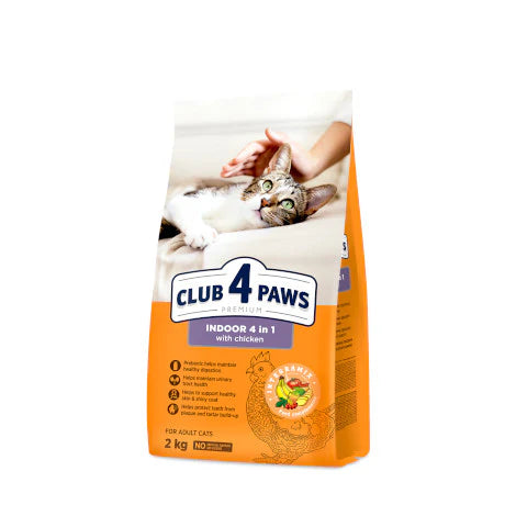CLUB 4 PAWS PREMIUM INDOOR 4 in 1 for adult cats (2kg/14kg)