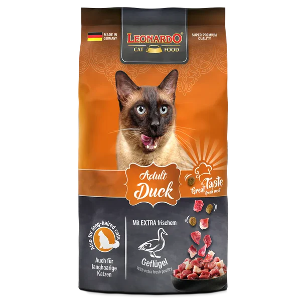 LEONARDO DUCK DRY FOOD FOR ADULT CAT (1.8KG-300GM)