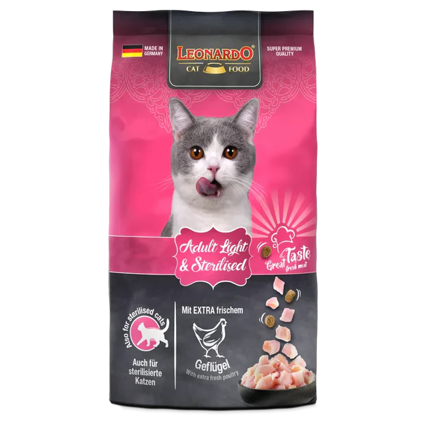 LEONARDO ADULT LIGHT & STERILISED FOR CAT (1.8KG-300GM)