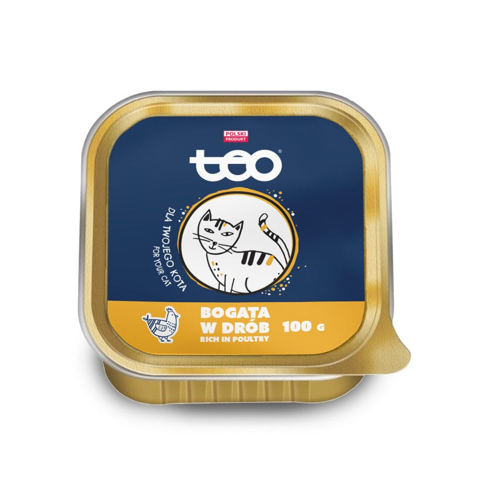TEO Tray Wet Cat Food – Rich in Chicken 100g