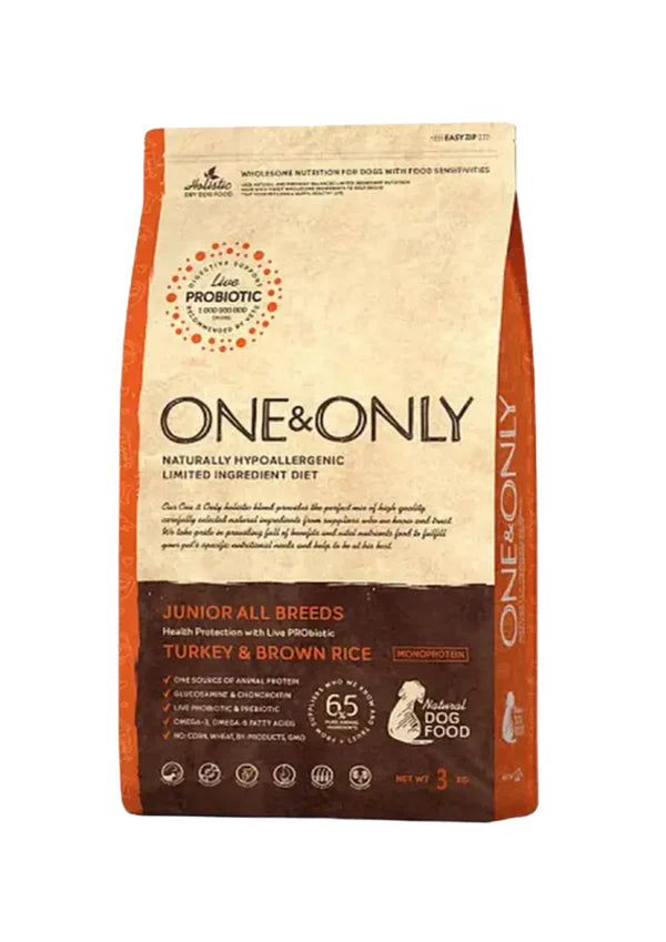One and Only dry food for junior dogs with turkey and rice (3KG-1kg)