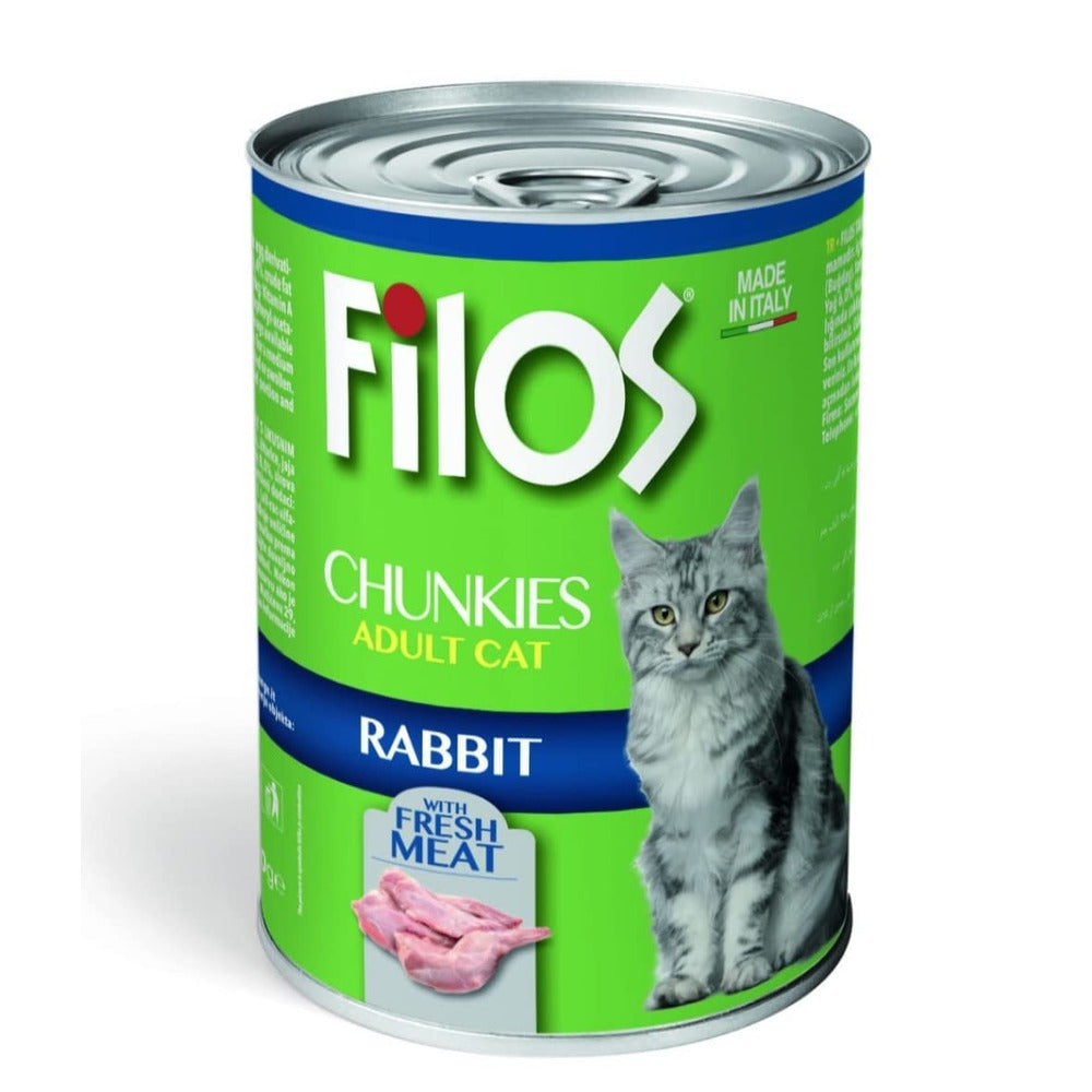 Filos Chunks Rabbit Wet Cat Food 405g