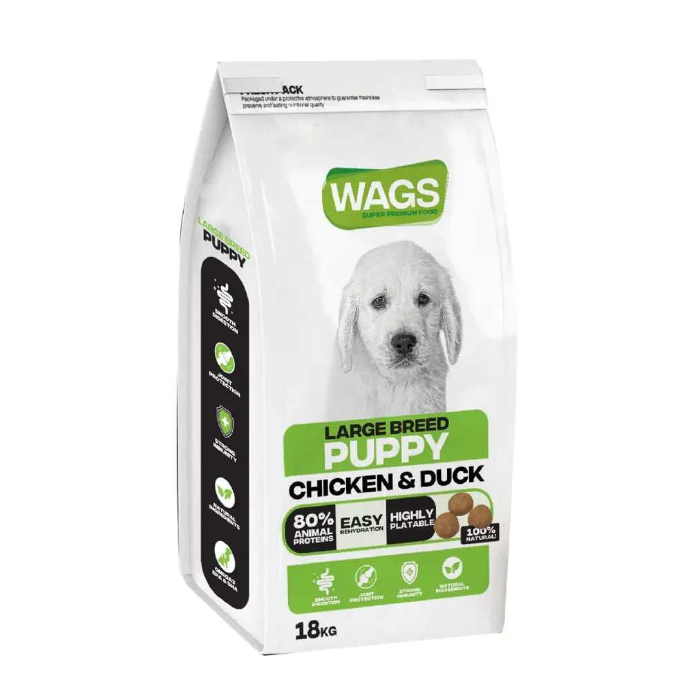 WAGS DOG DRY FOOD PUPPY LARGE BREED CHICKEN & DUCK