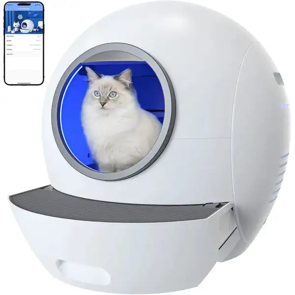 Naomi Smart Wi-fi Cat Litter Box Automatic Self-Cleaning-White YT23083-6