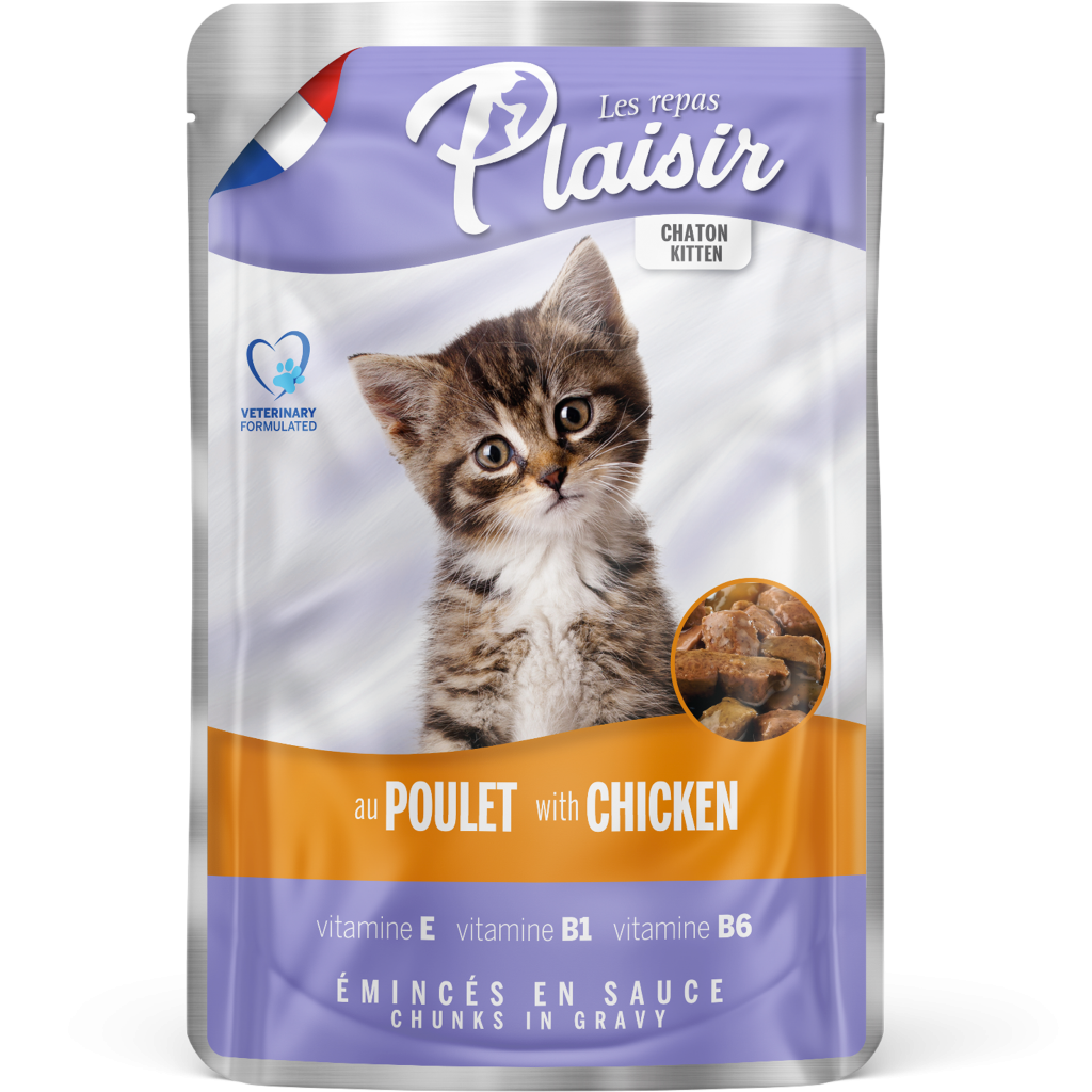 Les Repas Plaisir Wet Kitten Food Chunks with CHICKEN in gravy – Pouch 100g