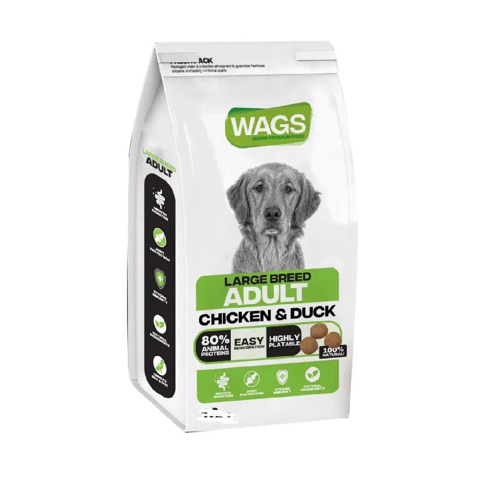 WAGS DOG DRY FOOD ADULT LARGE BREED CHICKEN & DUCK