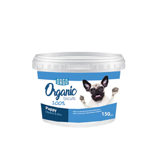 Orgo Puppy Biscuits Chicken & Rice 150 gm