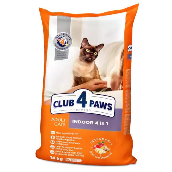 CLUB 4 PAWS PREMIUM INDOOR 4 in 1 for adult cats (2kg/14kg)
