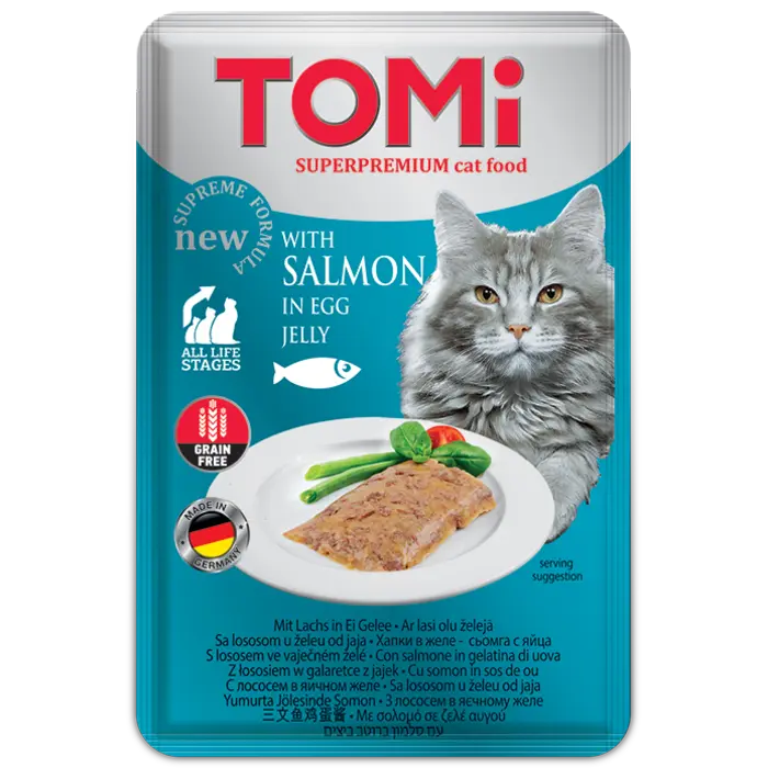 TOMi 100g pouch – salmon in egg jelly