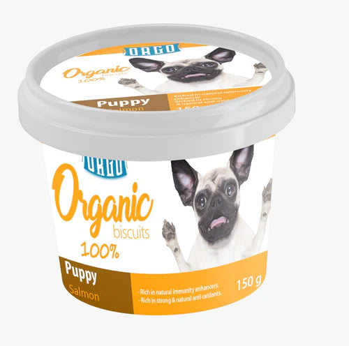 Orgo Puppy Biscuits Salmon & Rice 150 gm