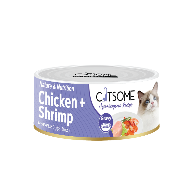 Catsome Grain Free Chicken & Shrimp Cat Canned Food Gravy 80g