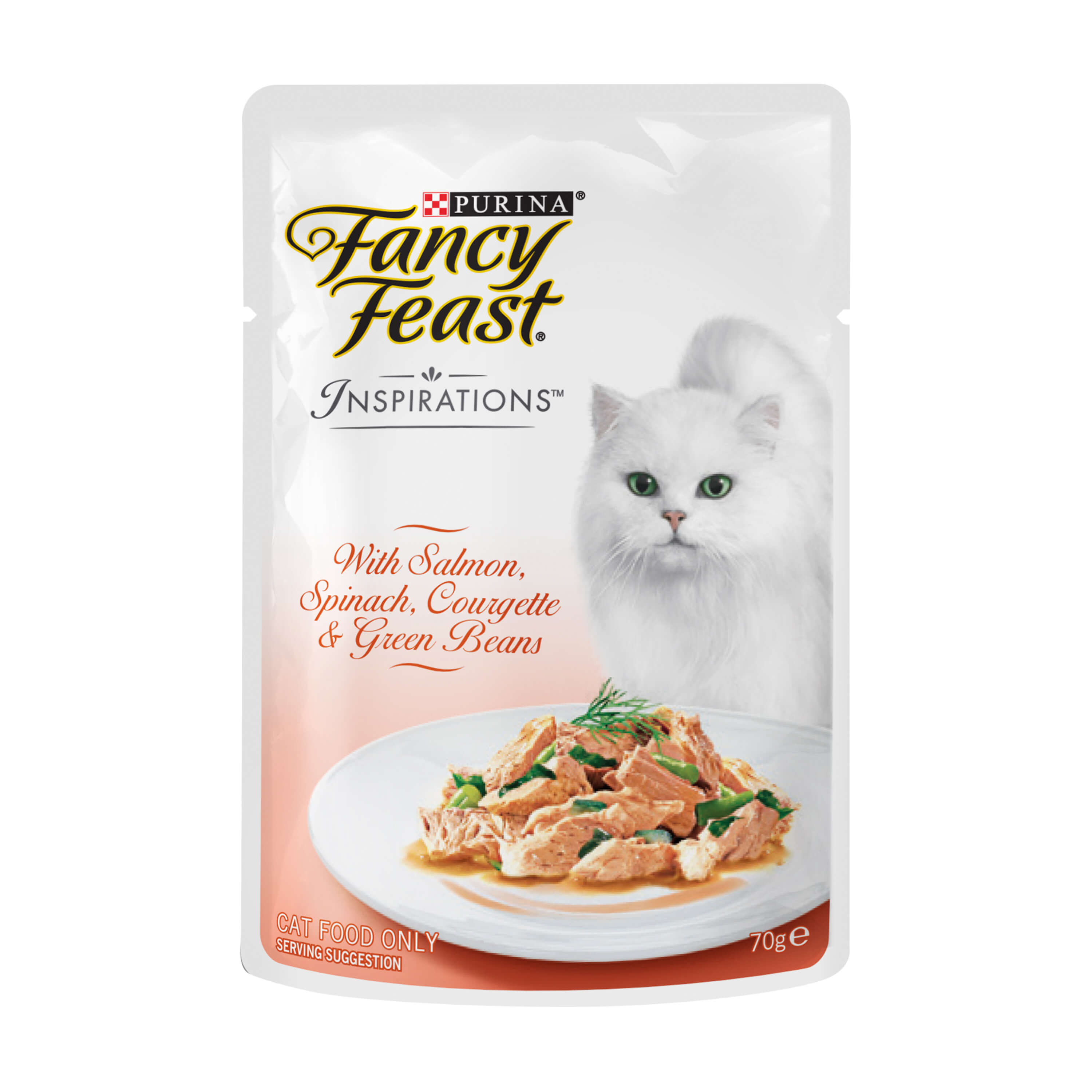 Fancy Feast Inspirations Salmon, Spinach, Courgette & Green Beans Wet Cat Food 70g