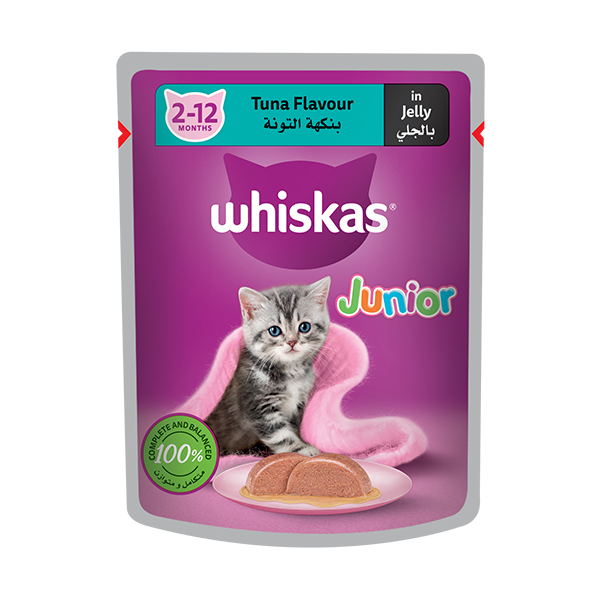 WHISKAS Junior 2-12 Months Tuna Flavour in Jelly 80G
