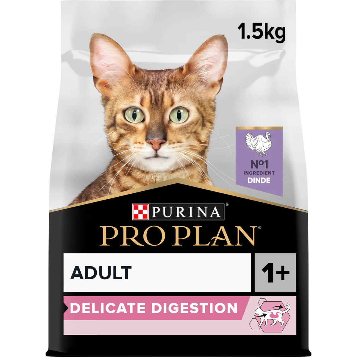 PURINA PRO PLAN Delicate Adult -OPTIDIGEST- Rich in Turkey Dry Cat Food - (1.5KG-400GM)