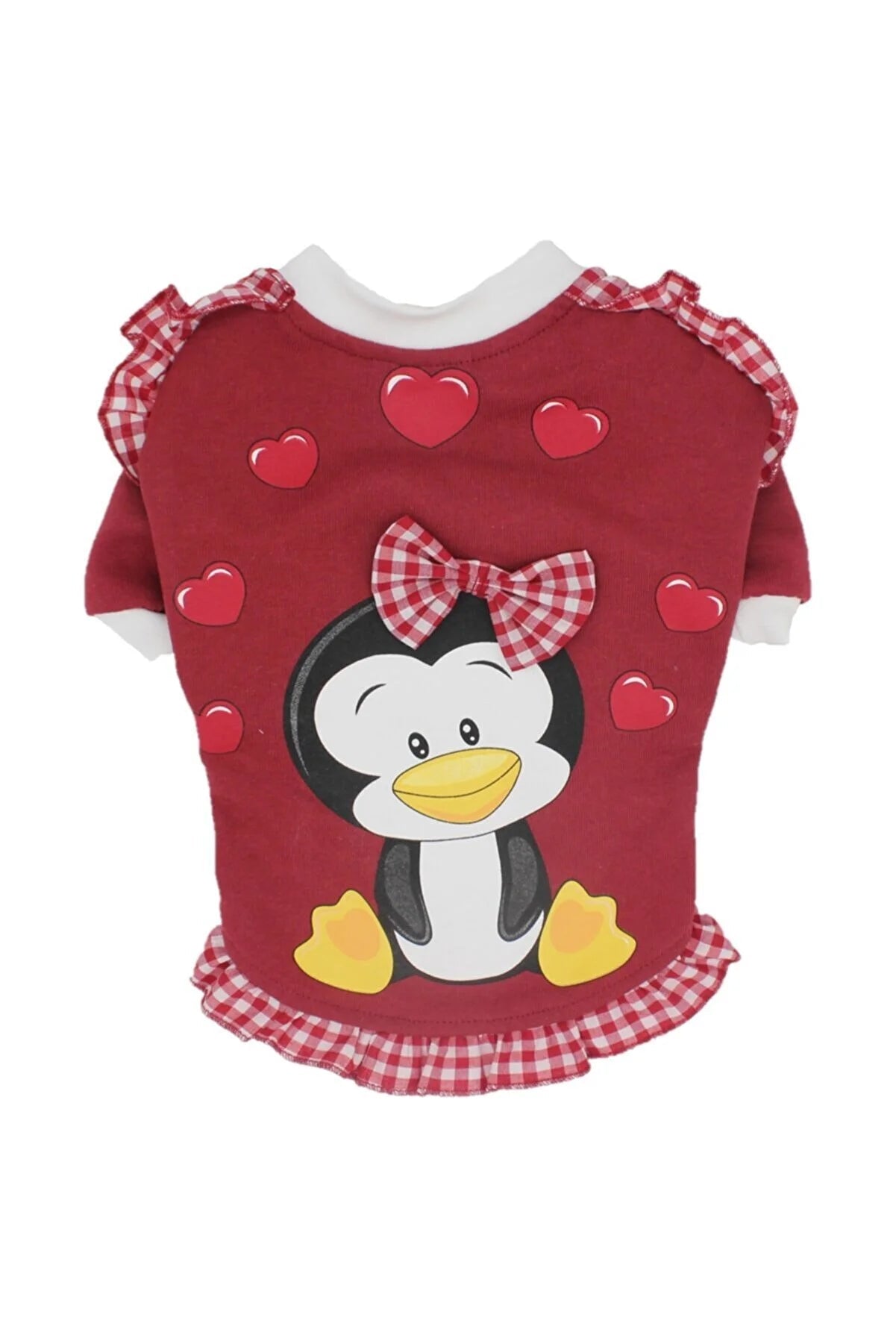 Pawstar Red Penguin Print Dog Sweatshirt T-Shirt