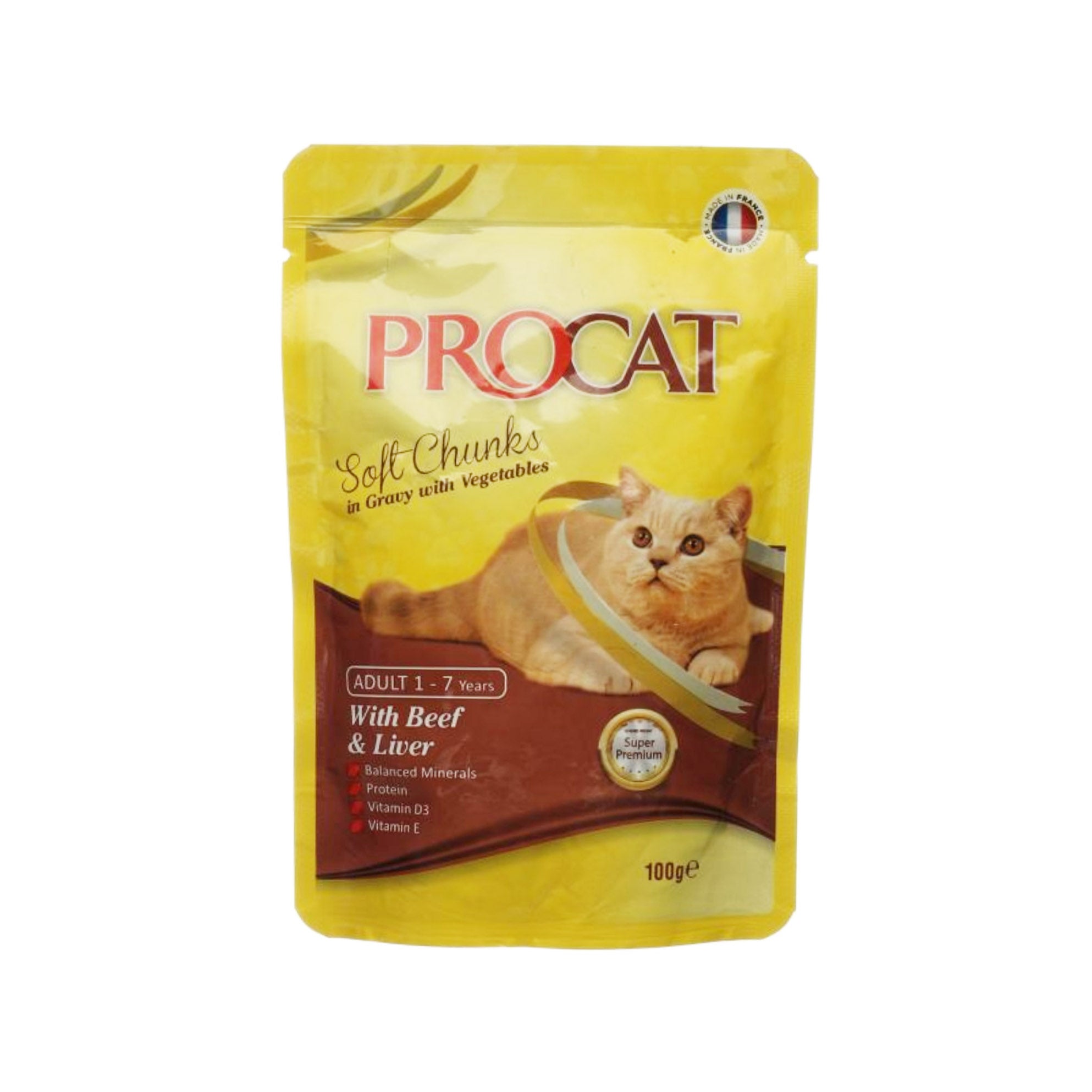 Procat Soft Chunks in Gravy with Beef & Liver 100gm