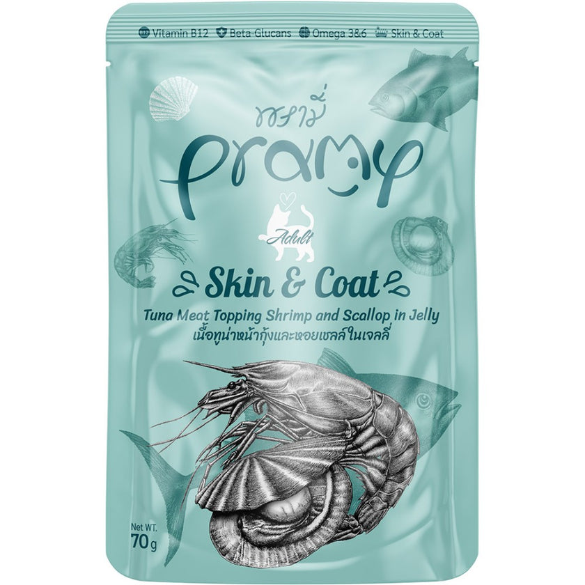 Pramy Skin & Coat Support with Tuna and Chicken In Jelly 70g