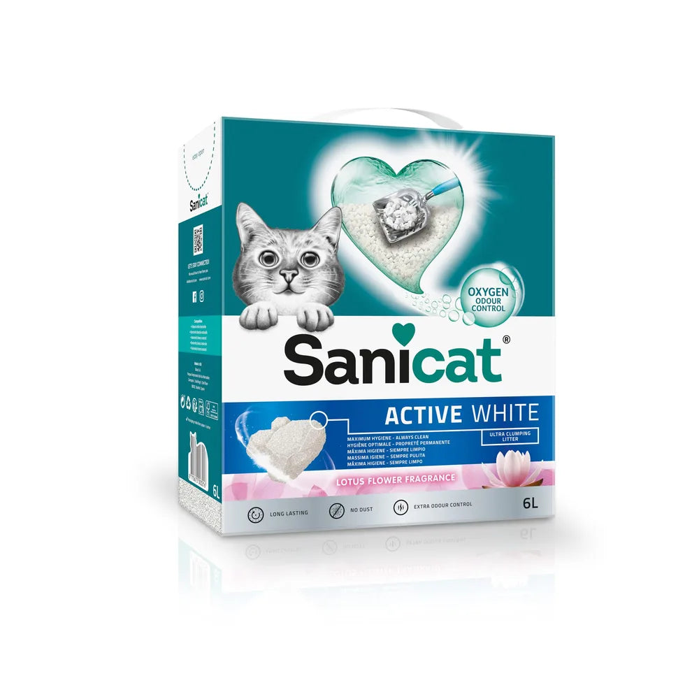 SaniCat Litter Active White Louts Flower Fragrance Ultra Clumping 6L