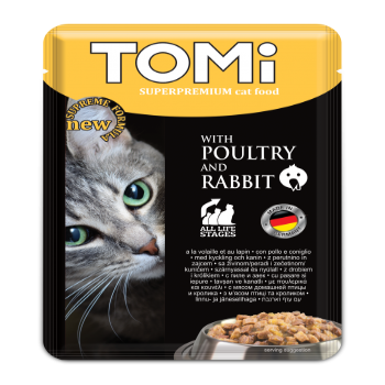 TOMi 100g sachets for cats – poultry and rabbit