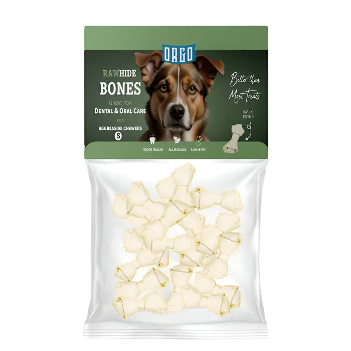 Orgo Rawhide Bones For Dog Dental Oral Care 100g Small