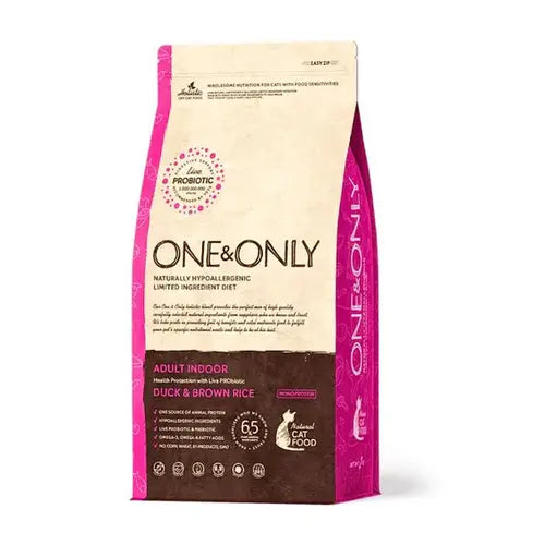 One and Only dry food for Adult cat Indoor with Duck and rice (2kg-400gm)