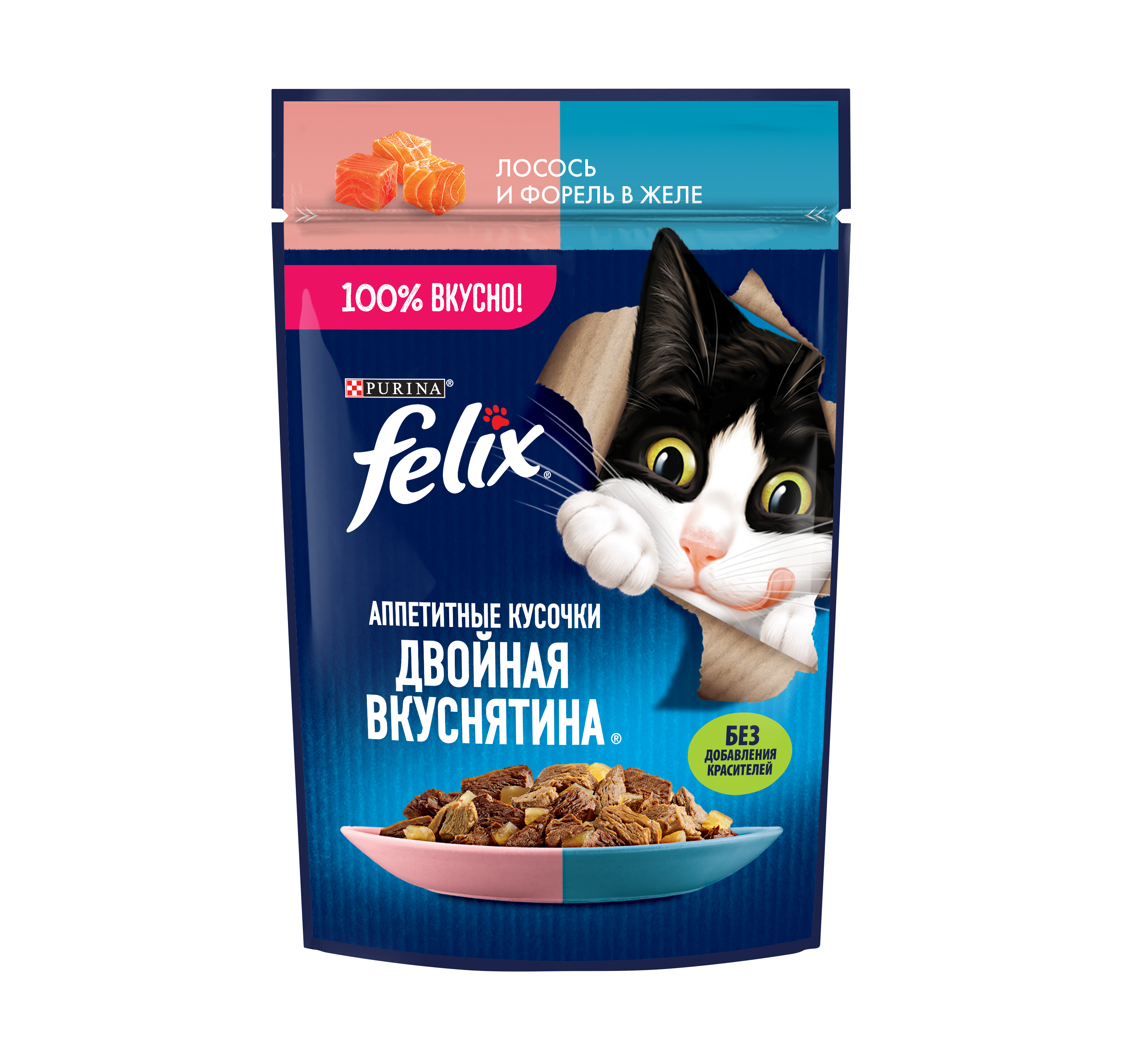 Wet food FELIX Double Yummy with salmon and trout, in jelly 75 g