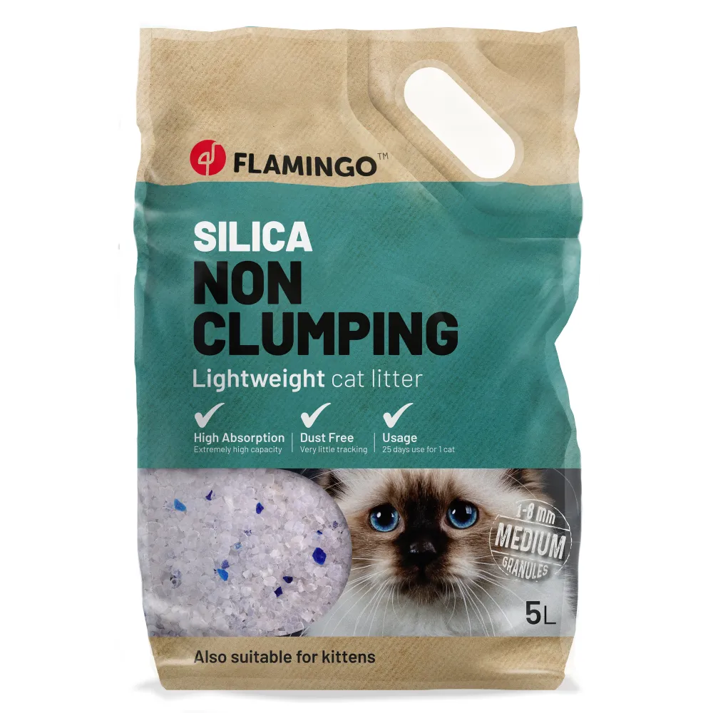Flamingo Cat litter Silica Medium grains 5L