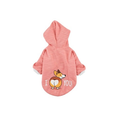 Pawstar Small pink Printed Dog Hoodie T-Shirt