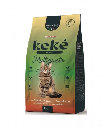 keke classic multigusto con crani with meat , fish and vegetables cat food dry