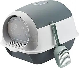 Large cat litter box with lid, portable cat litter box, (50*35*37CM)