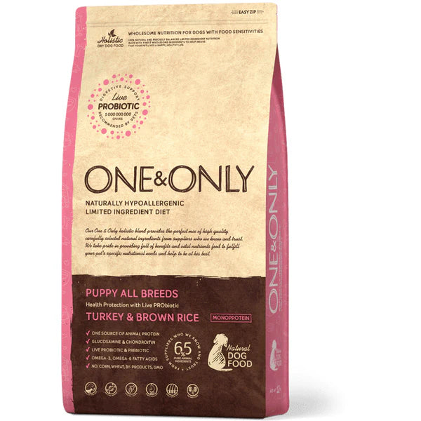 One and Only puppy all breeds turkey & rice dog dry food (12KG-3kg-1kg)