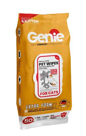 Genie Wipes For Cats - 50 wipes