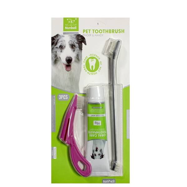 Nunbell 3 Piece Dental Kit For Dogs