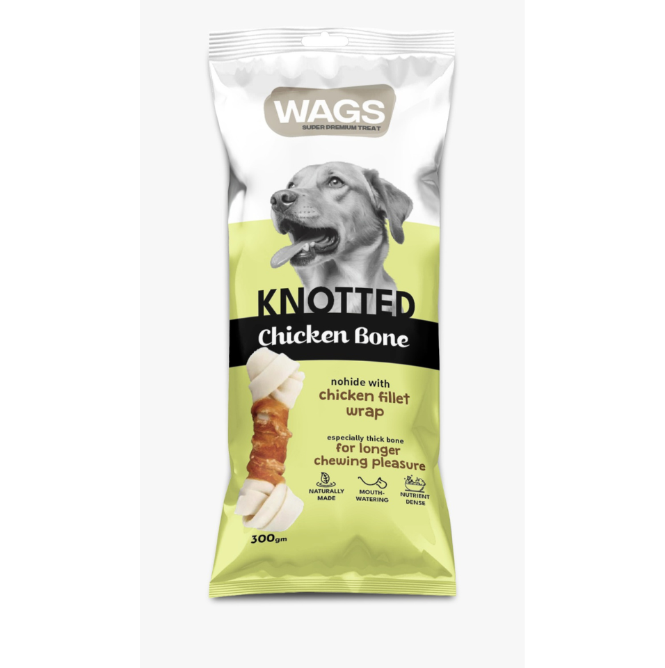 Wags Knotted Chicken Bone 300 Gram 1 Piece