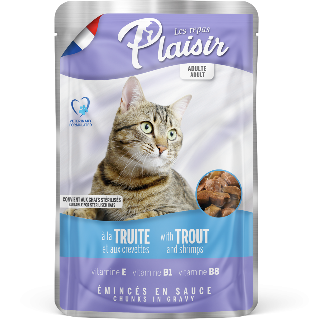 Les Repas Plaisir Wet Adult Cat Food Chunks in gravy – Pouch 100g