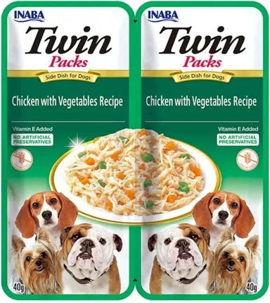 twin wet food for dog with chicken and vegetables recipe (40gm*2)