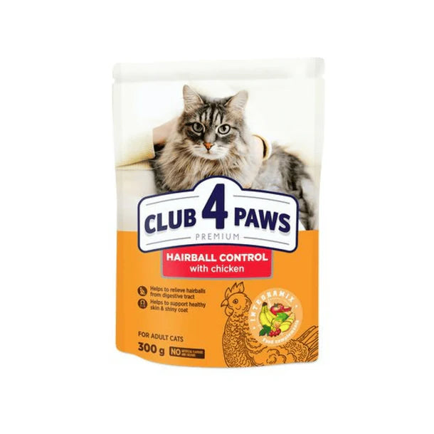 CLUB 4 PAWS PREMIUM HAIRBALL CONTROL for adult cats (300g/2kg)